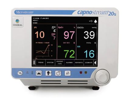Monitor de cabecera Capnostream 20p con algoritmo de alerta Apnea-Sat